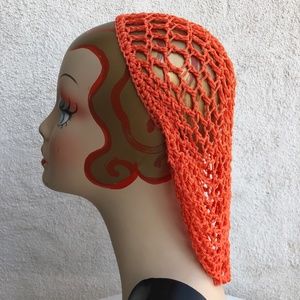 Pinup Retro rockabilly Vintage Hair Snoods Orange
